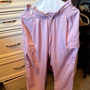 Entro silk lavender cargo joggers s